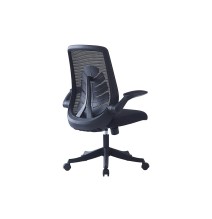 Silla de Oficina Ergonómica con Malla de Tela Negra, Reposabrazos y Gran Resistencia - 100/90x52x50 cm, Comodidad y Durabilidad