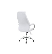 Sillón de Oficina Manager con Piel Sintética Blanco - 128/120 x 57 x 61 cm.